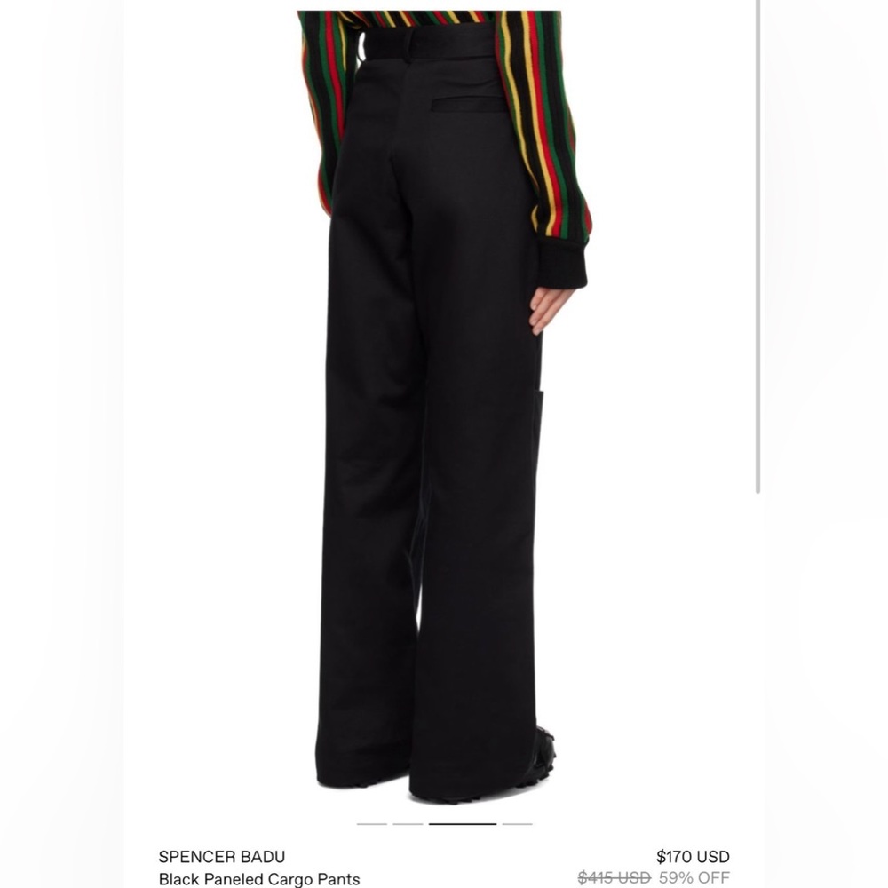 Spencer Badu Black Paneled Cargo Pants - Picture 2 of 6